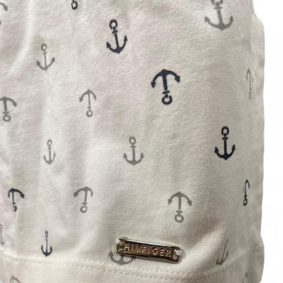 Tommy Hilfiger Lana Nautical Navy Anchor Lace-Up Shirt Dress White Blue, Size M - Picture 6 of 7